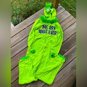 Merry whatever grinch fleece onesie